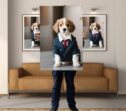 Quadro Decorativo dog social 2 Impressão Digital Mdf3mm 90×60