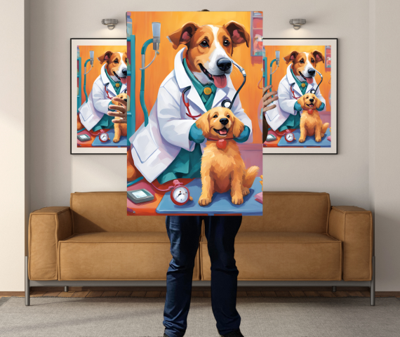 Quadro Decorativo Dogmedico01 Impressão Digital Mdf3mm 90×60